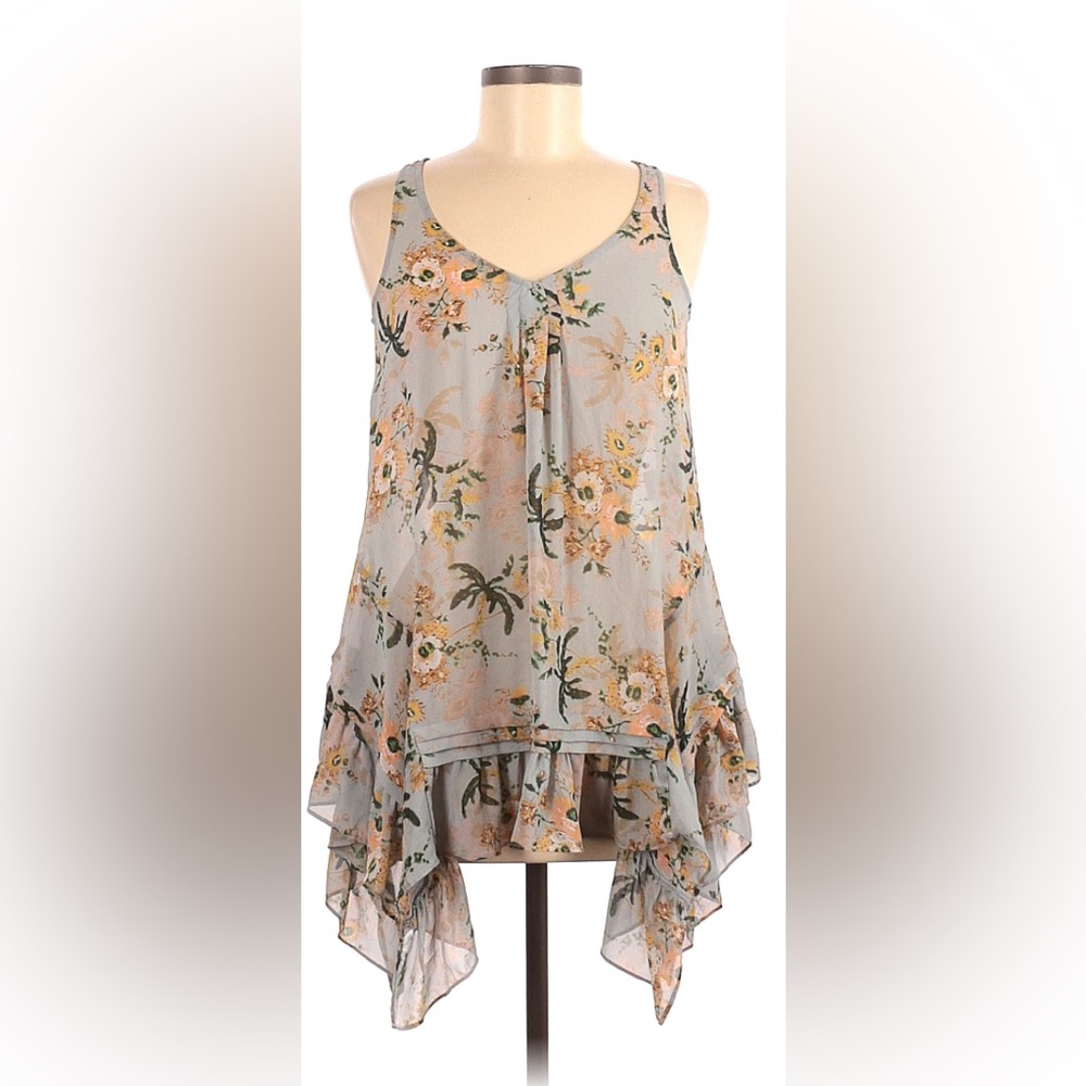 Maeve sheer flowy tunic with bottom ruffle. Women’s size medium